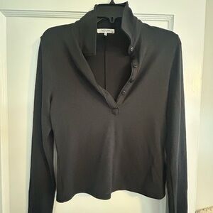 Rag and Bone Lea Long Sleeve Polo in Black